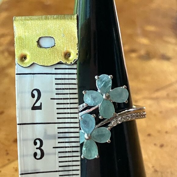 Natural Grandidierite Sterling Silver Artistic Ring Size 6.75 - Picture 7 of 9